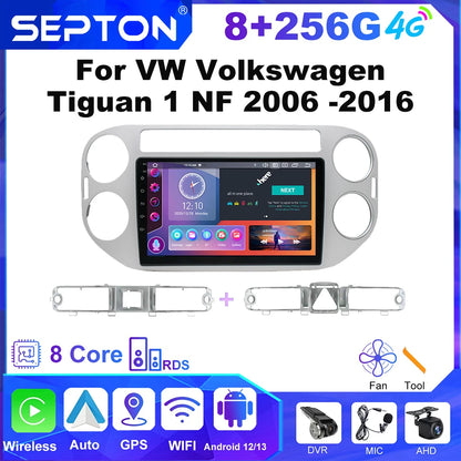 SEPTON Car Radio Stereo Audio for VW Volkswagen Tiguan 1 NF 2006 -2016