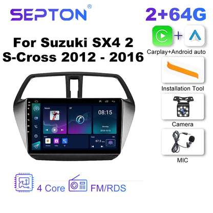 SEPTON Car Radio Stereo Audio for Suzuki SX4 2 S-Cross 2012 - 2016