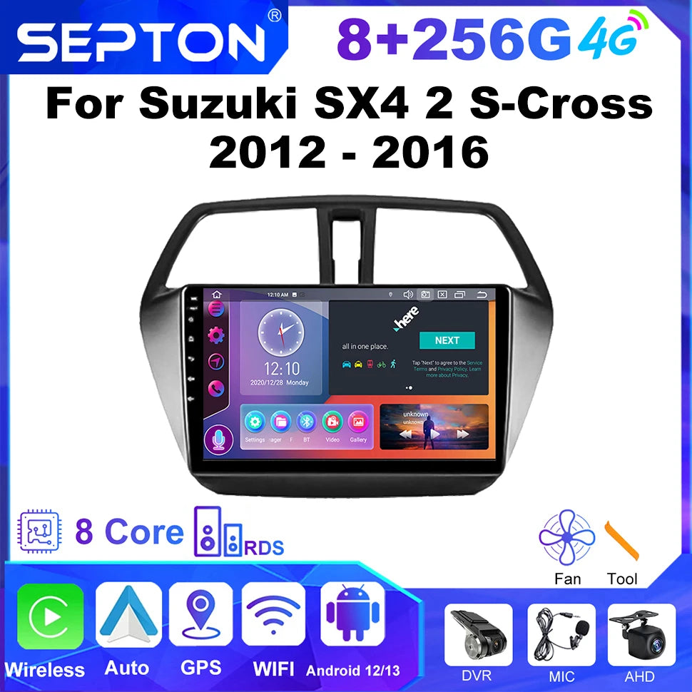 SEPTON Car Radio Stereo Audio for Suzuki SX4 2 S-Cross 2012 - 2016