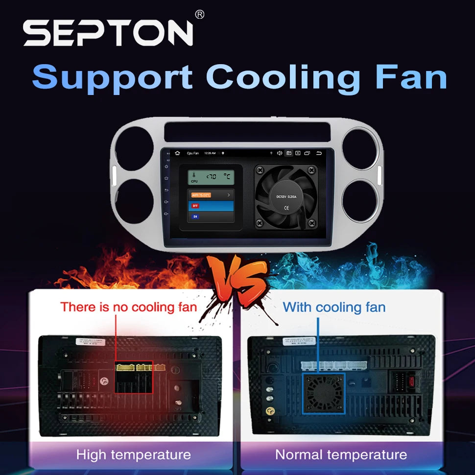 SEPTON Car Radio Stereo Audio for VW Volkswagen Tiguan 1 NF 2006 -2016