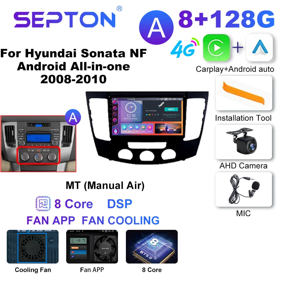 SEPTON Car Radio Stereo Audio for Hyundai Sonata NF Android All-in-one 2008-2010