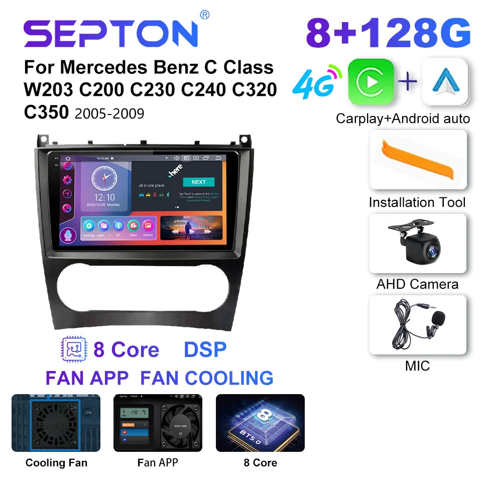 SEPTON Car Radio Stereo Audio for Mercedes Benz C Class W203 C200 C230 C240 C320 C350  2005-2009