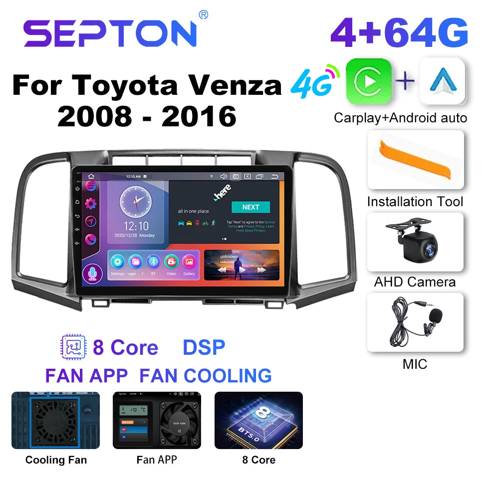 SEPTON Car Radio Stereo Audio for Toyota Venza 2008 - 2016