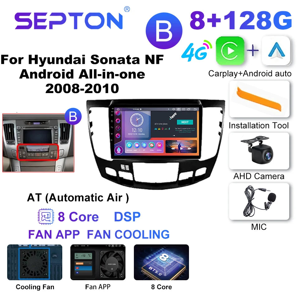 SEPTON Car Radio Stereo Audio for Hyundai Sonata NF Android All-in-one 2008-2010