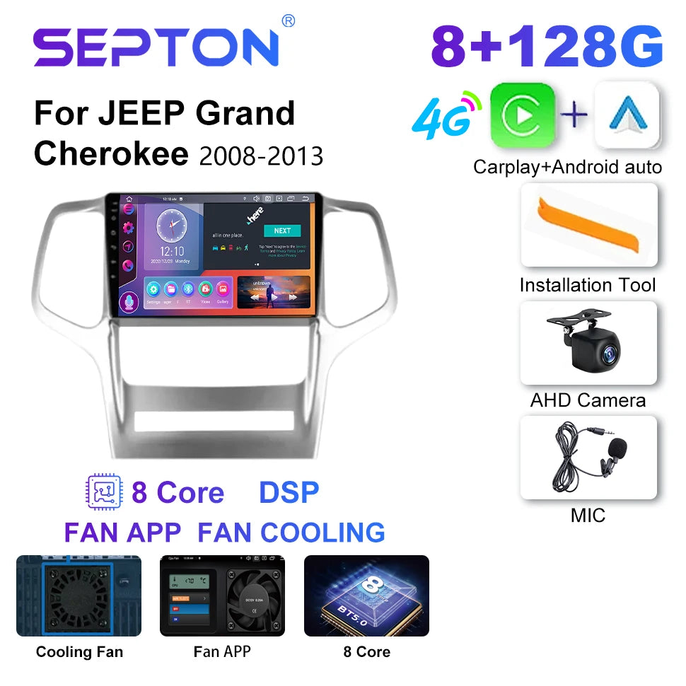 SEPTON Car Radio Stereo Audio for JEEP Grand Cherokee 2008-2013