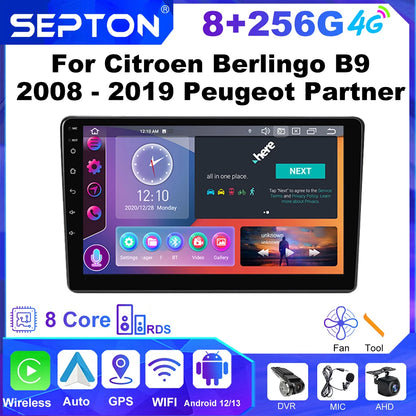 SEPTON Car Radio Stereo Audio for Citroen Berlingo B9 2008 - 2019