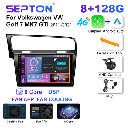 SEPTON Car Radio Stereo Audio for Volkswagen VW Golf 7 MK7 GTI 2011-2021