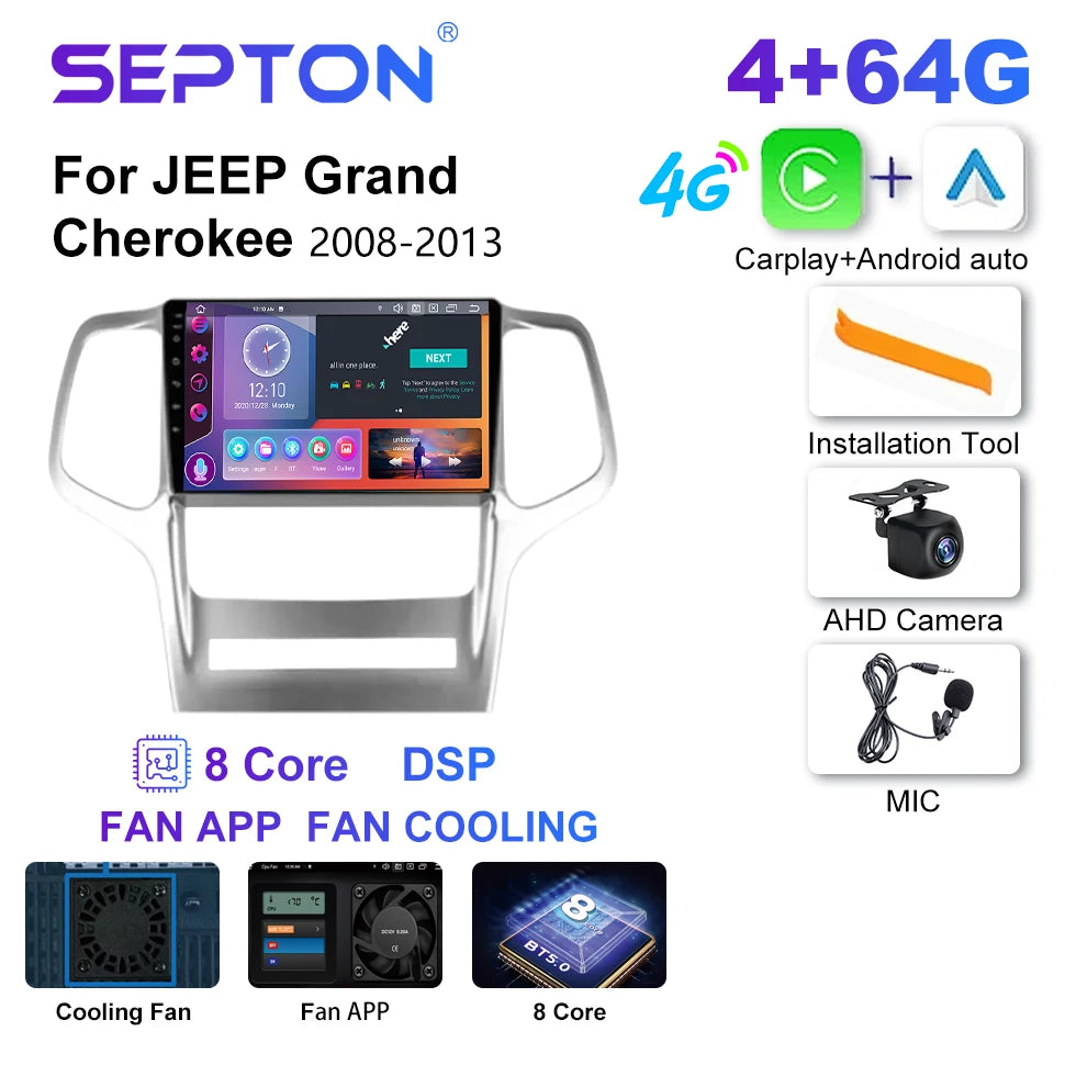 SEPTON Car Radio Stereo Audio for JEEP Grand Cherokee 2008-2013