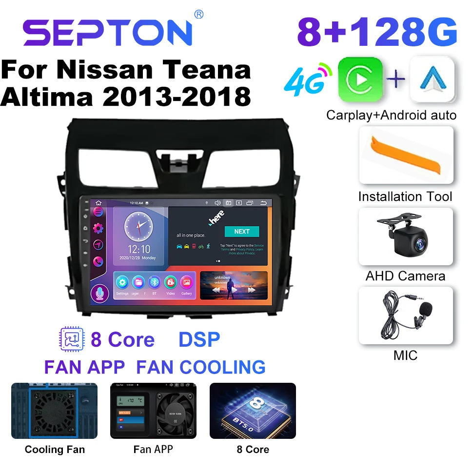 SEPTON Car Radio Stereo Audio for Nissan Teana Altima 2013-2018