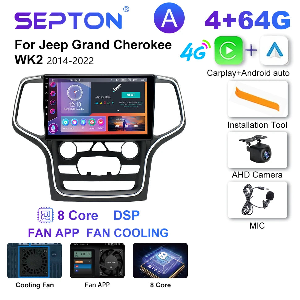 SEPTON Car Radio Stereo Audio for JEEP Grand Cherokee WK2 2014-2022