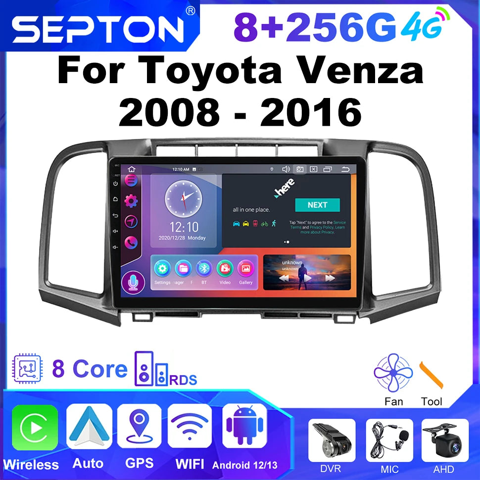 SEPTON Car Radio Stereo Audio for Toyota Venza 2008 - 2016