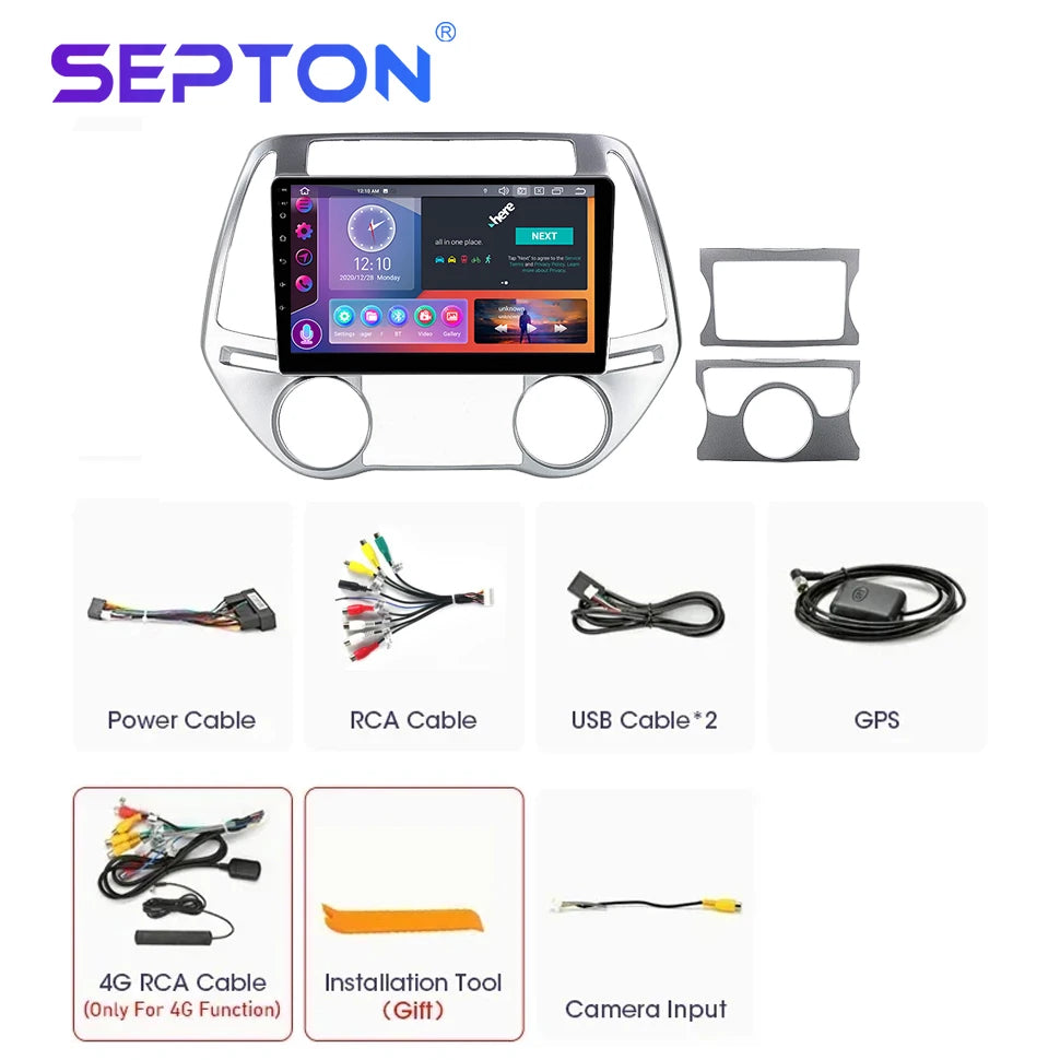 SEPTON Car Radio Stereo Audio for Hyundai I20 2008 - 2012