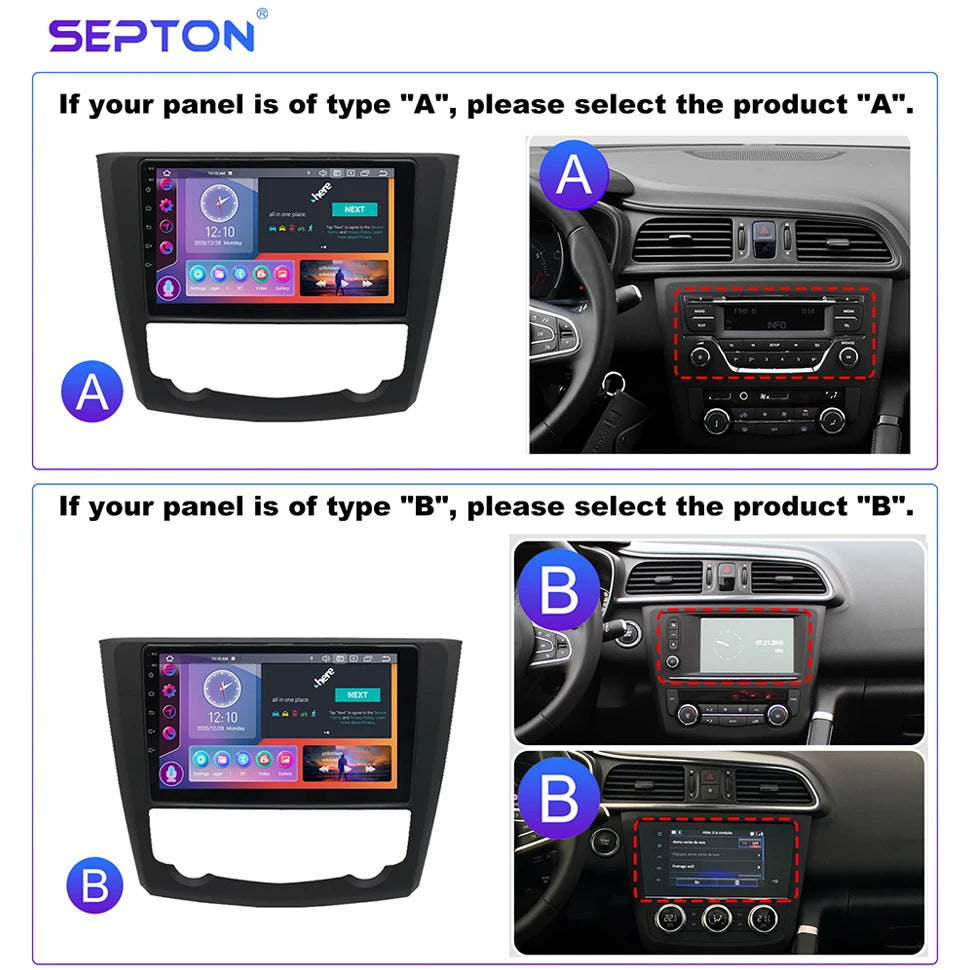 SEPTON Car Radio Stereo Audio for Renault Kadjar 2015 - 2019