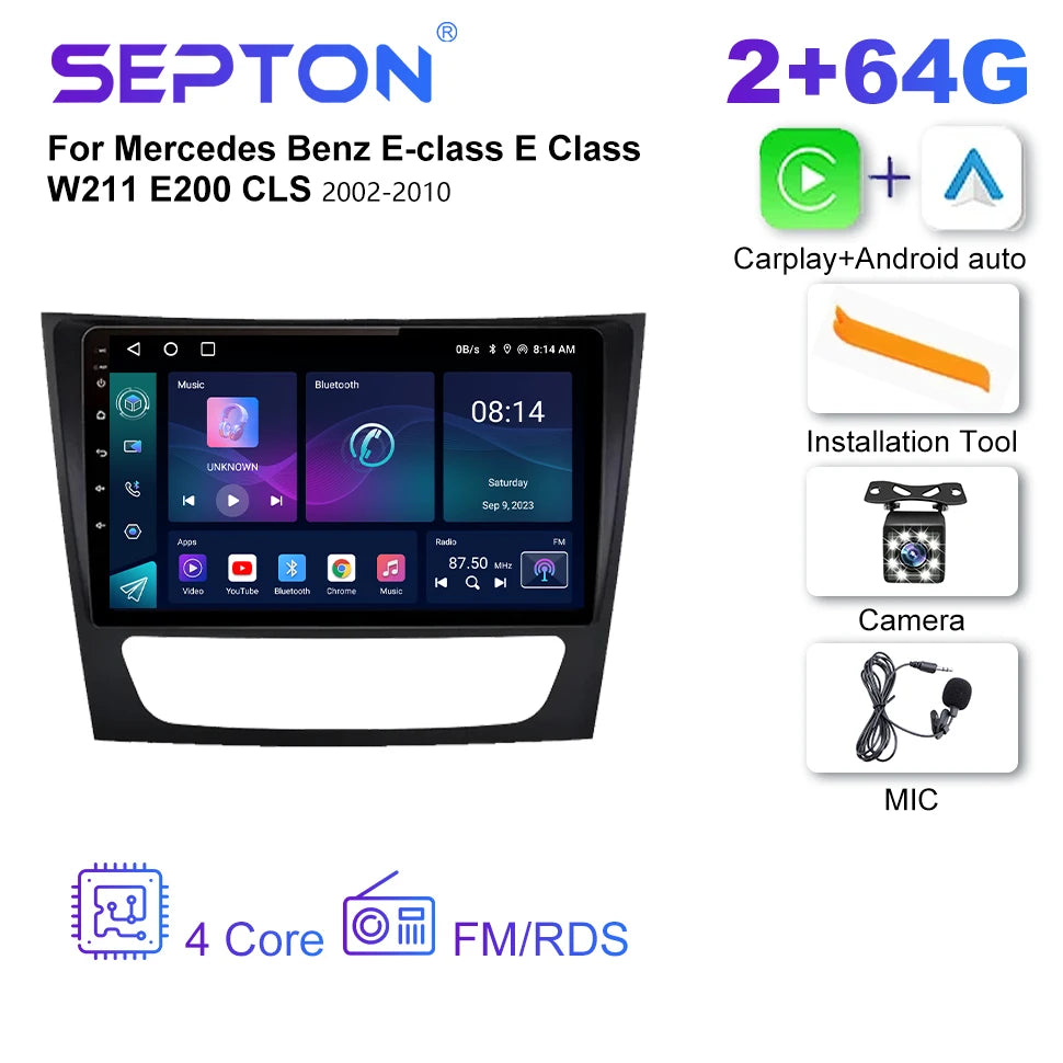 SEPTON Car Radio Stereo Audio for Mercedes Benz E-class E Class W211 E200 CLS 2002-2010