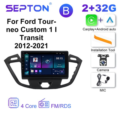 SEPTON Car Radio Stereo Audio for Ford Tourneo Custom 1 I Transit 2012-2021