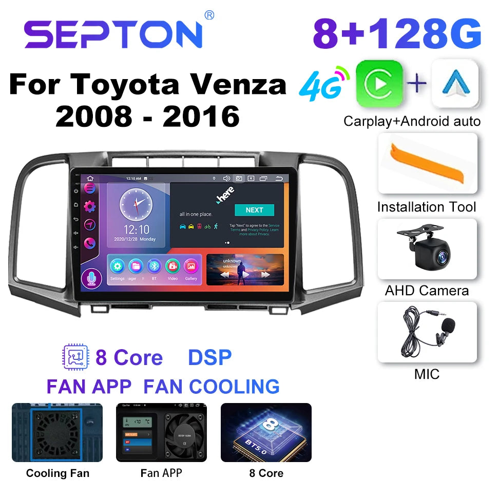 SEPTON Car Radio Stereo Audio for Toyota Venza 2008 - 2016