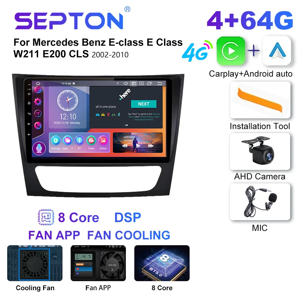 SEPTON Car Radio Stereo Audio for Mercedes Benz E-class E Class W211 E200 CLS 2002-2010