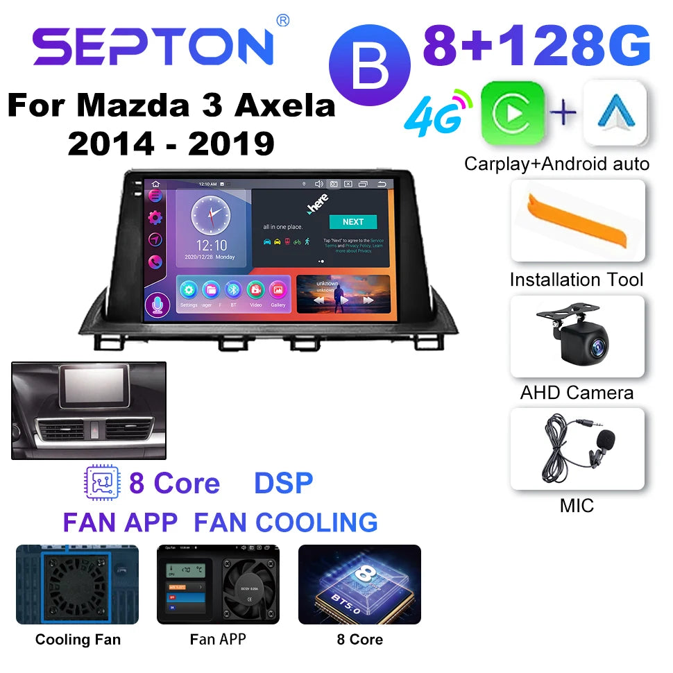 SEPTON Car Radio Stereo Audio for Mazda 3 Axela 2014 - 2019