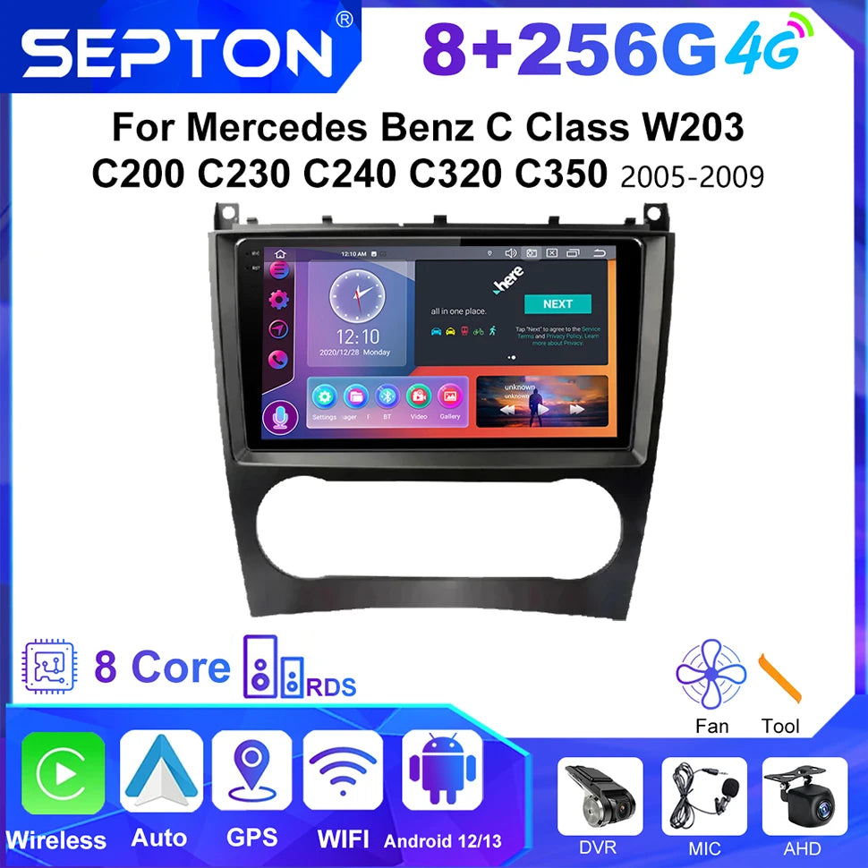 SEPTON Car Radio Stereo Audio for Mercedes Benz C Class W203 C200 C230 C240 C320 C350  2005-2009