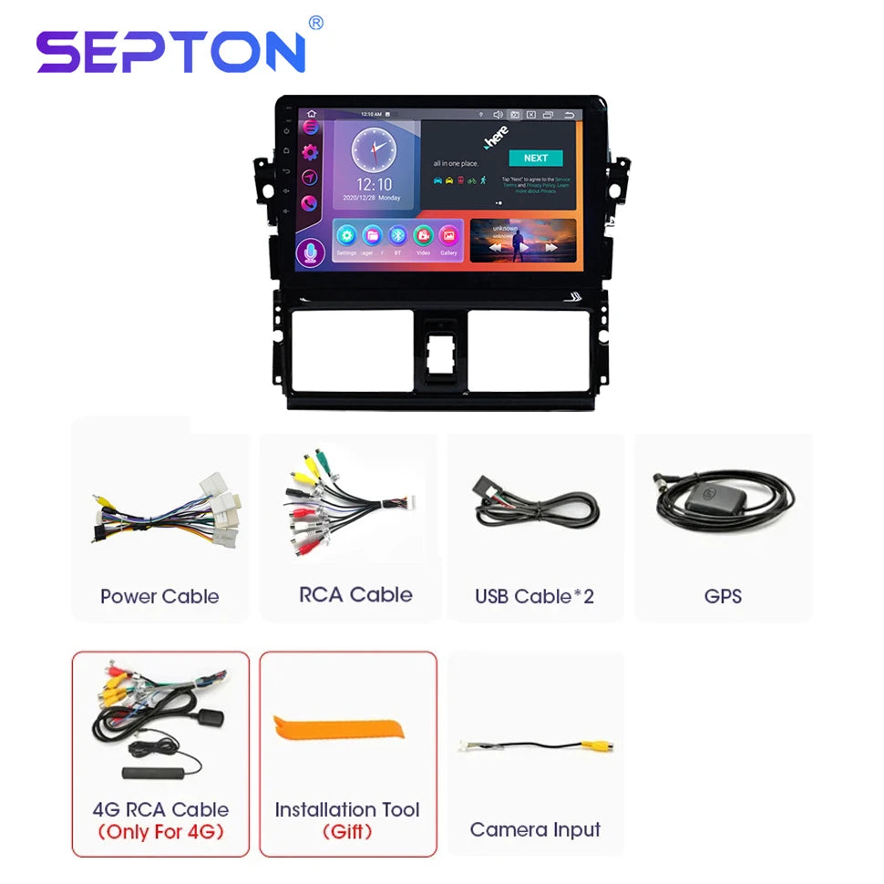 SEPTON Car Radio Stereo Audio for TOYOTA VIOS YARIS 2013 - 2016