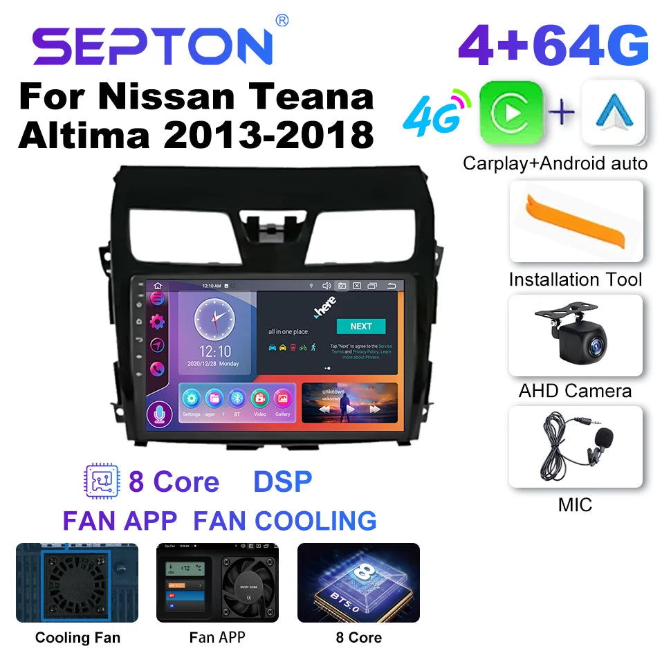 SEPTON Car Radio Stereo Audio for Nissan Teana Altima 2013-2018