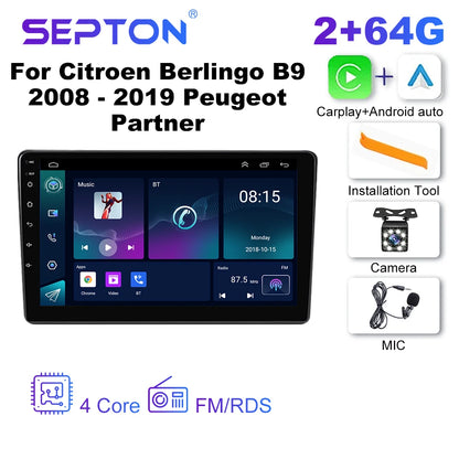 SEPTON Car Radio Stereo Audio for Citroen Berlingo B9 2008 - 2019