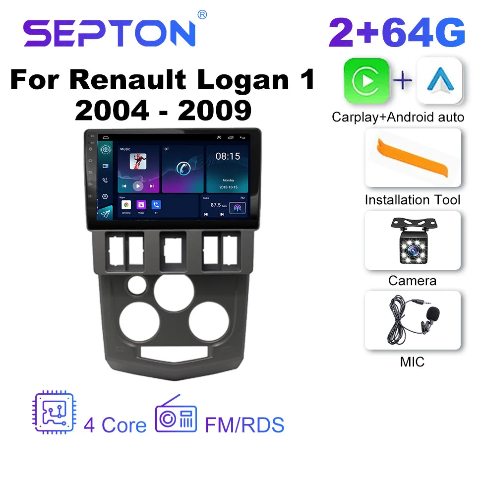 SEPTON Car Radio Stereo Audio for Renault Logan 1 2004 - 2009