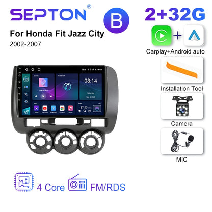 SEPTON Car Radio Stereo Audio for Honda Fit Jazz City 2002-2007