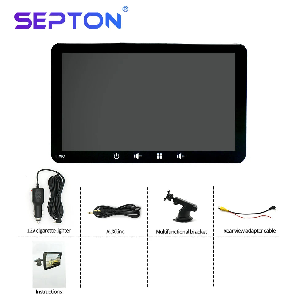 SEPTON Car Radio Stereo Audio Universal Portable HD Touch Screen Wireless Carplay BT 2 Din Multimedia Video Player