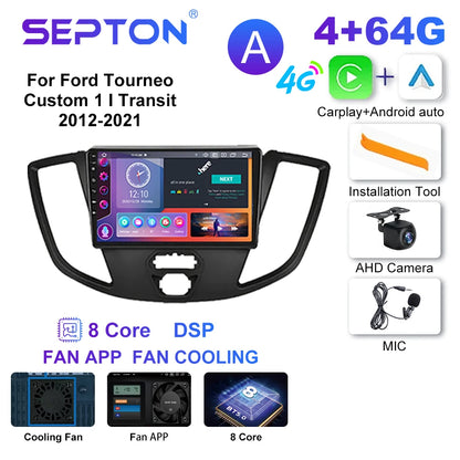 SEPTON Car Radio Stereo Audio for Ford Tourneo Custom 1 I Transit 2012-2021