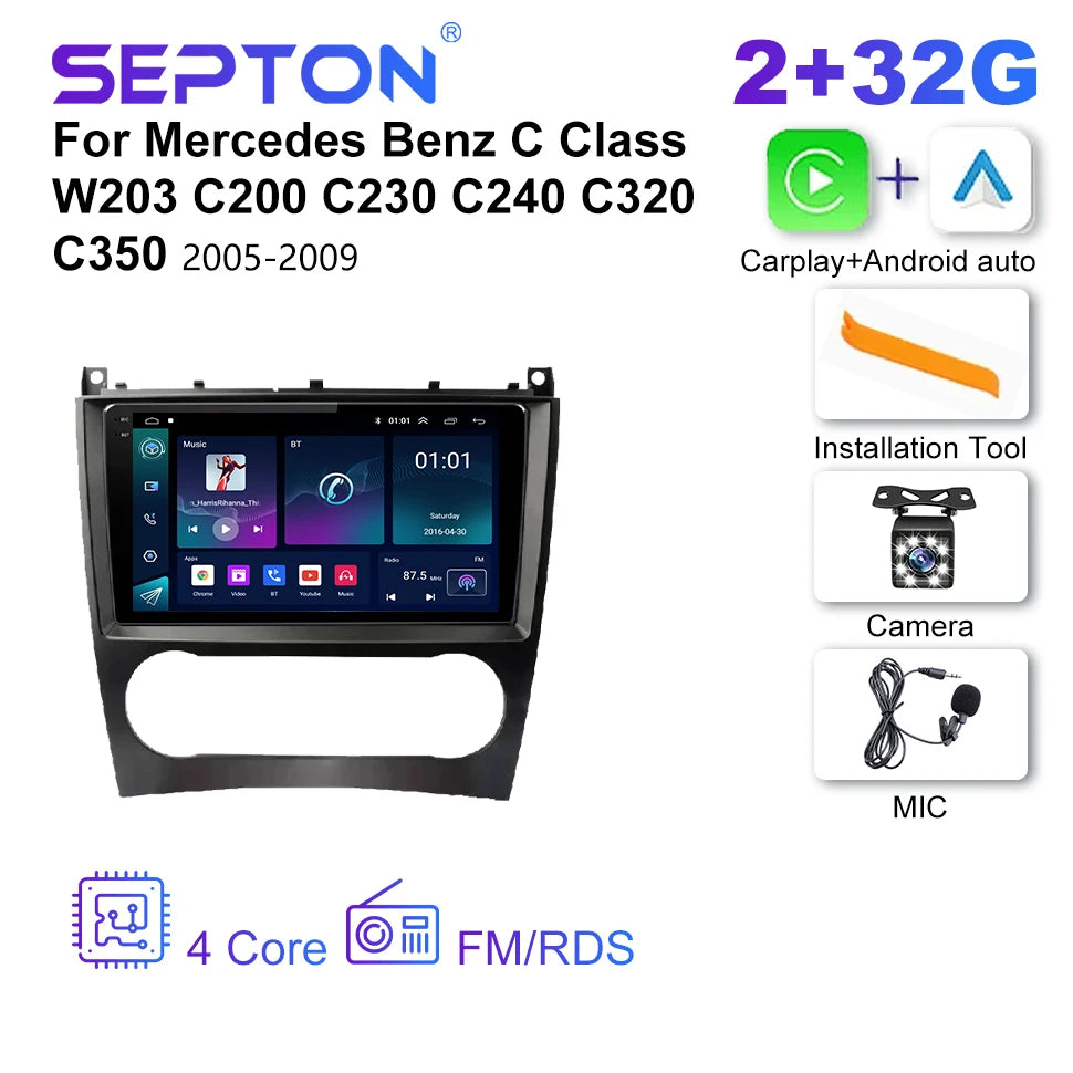 SEPTON Car Radio Stereo Audio for Mercedes Benz C Class W203 C200 C230 C240 C320 C350  2005-2009