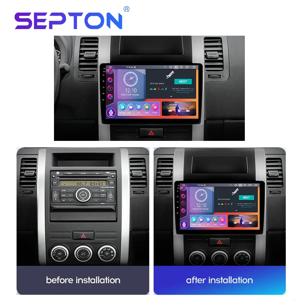 SEPTON Car Radio Stereo Audio for Nissan X-Trail X Trail 2 T31 2007-2015