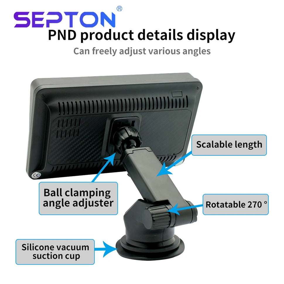 SEPTON Car Radio Stereo Audio Universal Portable HD Touch Screen Wireless Carplay BT 2 Din Multimedia Video Player