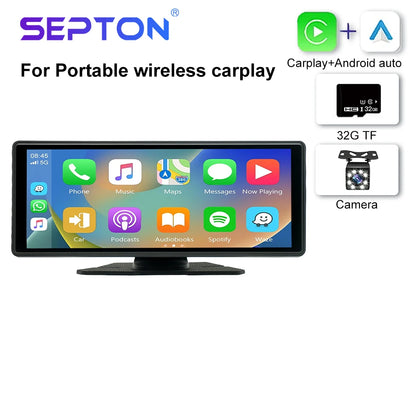 SEPTON Car Radio Stereo Audio for Universal Portable HD Touch Screen Wireless Carplay FM/BT Car Radio