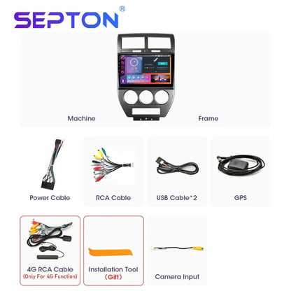 SEPTON Car Radio Stereo Audio for Jeep Compass 1 MK 2006 - 2010