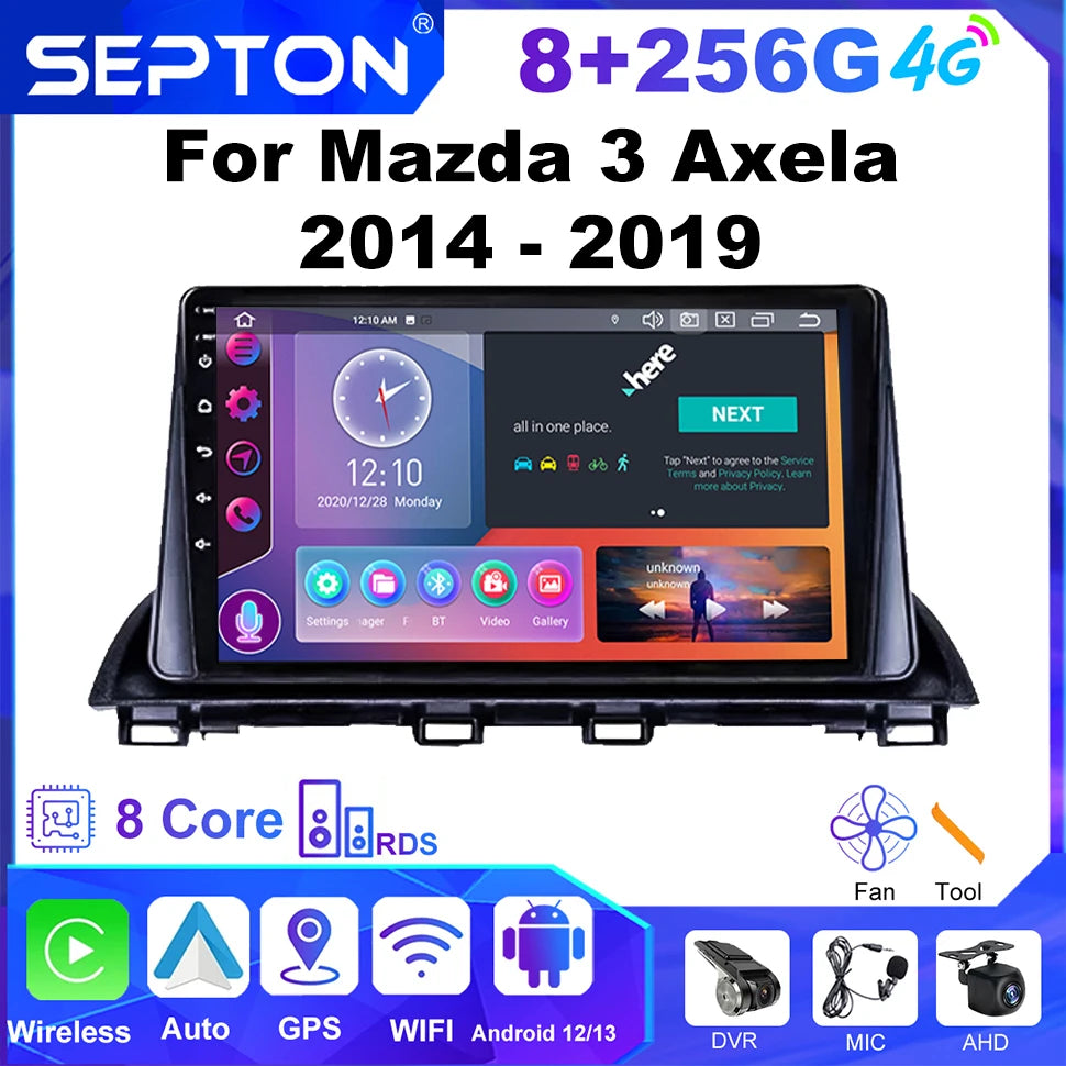 SEPTON Car Radio Stereo Audio for Mazda 3 Axela 2014 - 2019