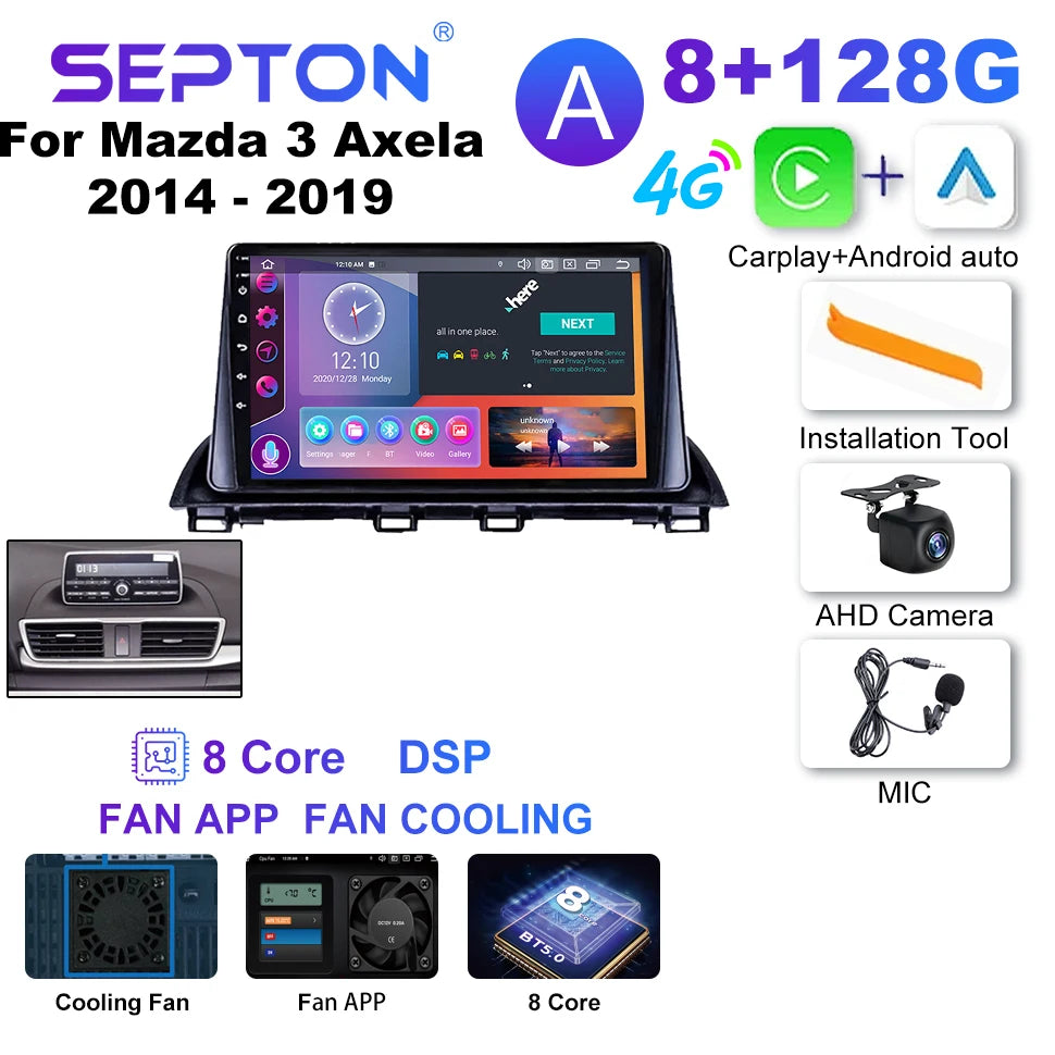 SEPTON Car Radio Stereo Audio for Mazda 3 Axela 2014 - 2019