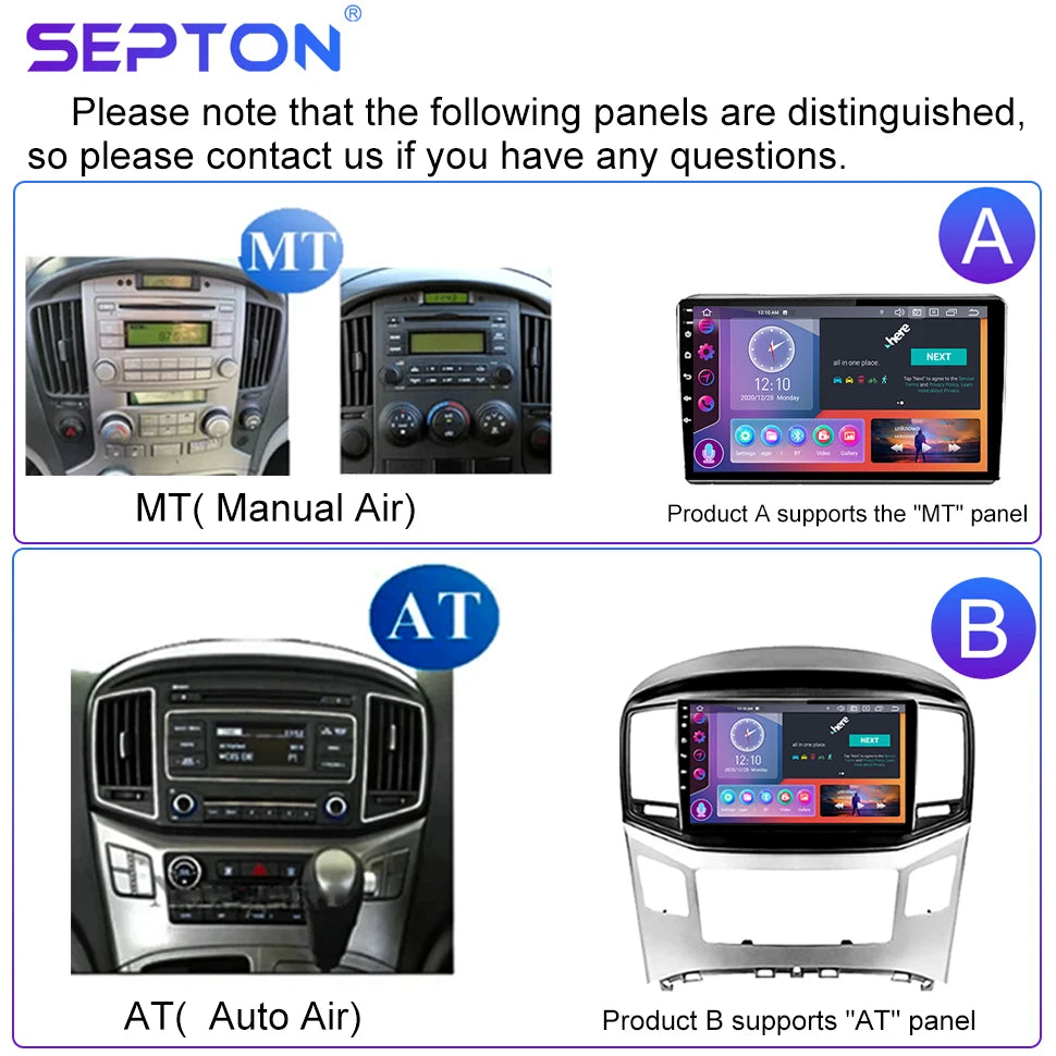 SEPTON Car Radio Stereo Audio for Hyundai H1 Grand Starex I800 TQ 2007-2015