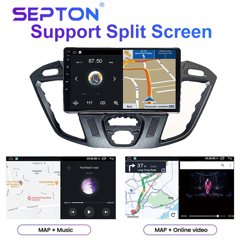 SEPTON Car Radio Stereo Audio for Ford Tourneo Custom 1 I Transit 2012-2021