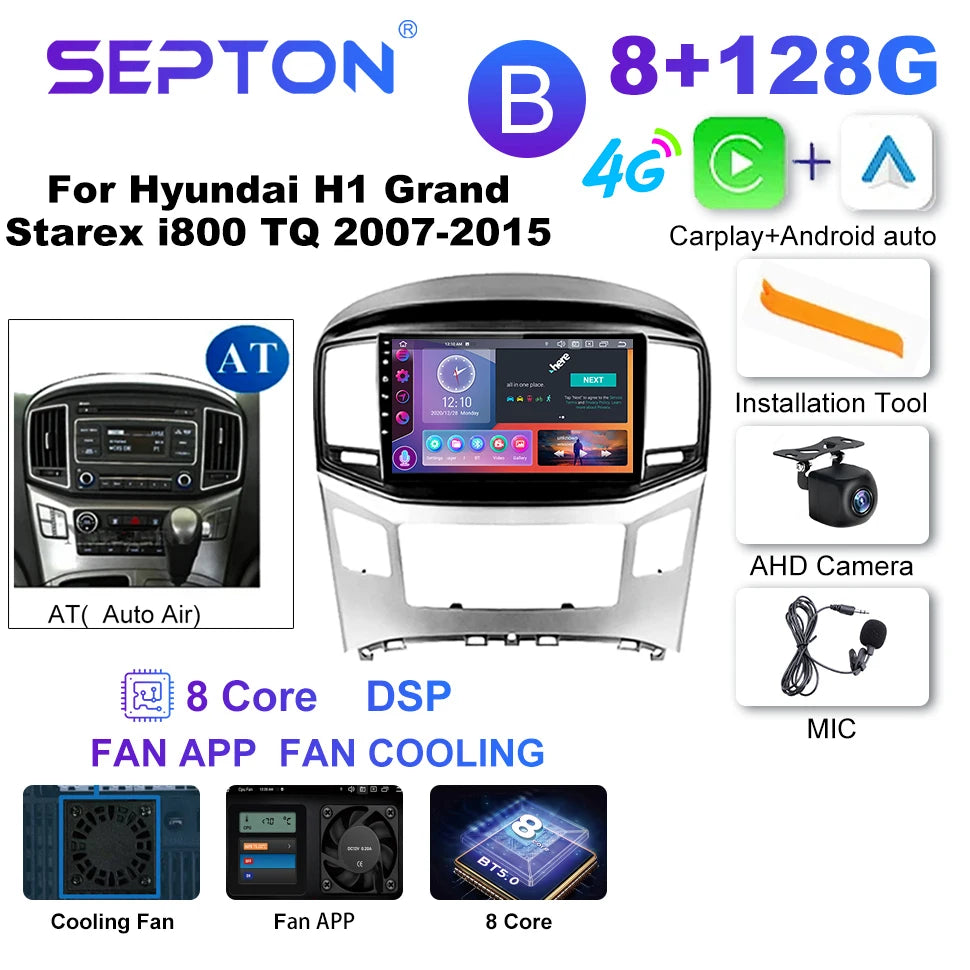 SEPTON Car Radio Stereo Audio for Hyundai H1 Grand Starex I800 TQ 2007-2015