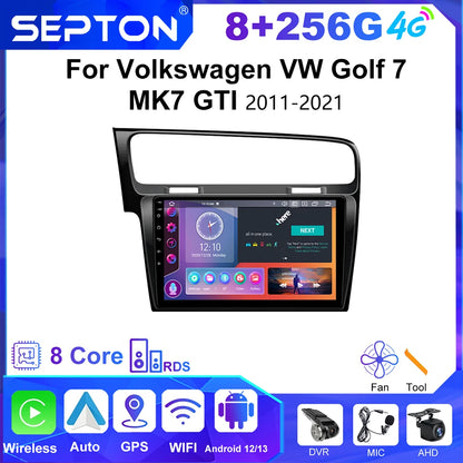 SEPTON Car Radio Stereo Audio for Volkswagen VW Golf 7 MK7 GTI 2011-2021