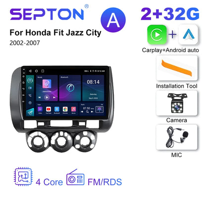 SEPTON Car Radio Stereo Audio for Honda Fit Jazz City 2002-2007