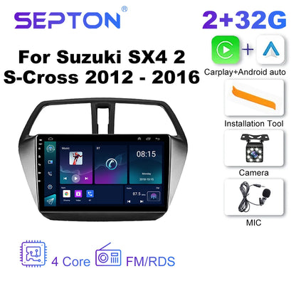 SEPTON Car Radio Stereo Audio for Suzuki SX4 2 S-Cross 2012 - 2016