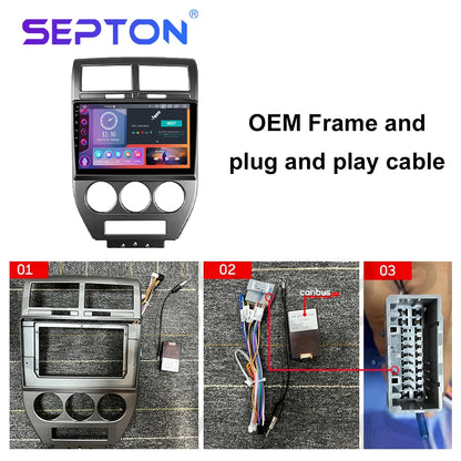 SEPTON Car Radio Stereo Audio for Jeep Compass 1 MK 2006 - 2010