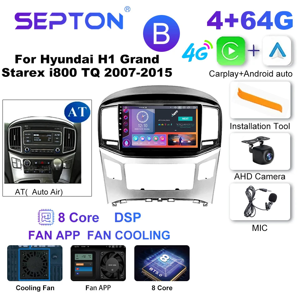 SEPTON Car Radio Stereo Audio for Hyundai H1 Grand Starex I800 TQ 2007-2015