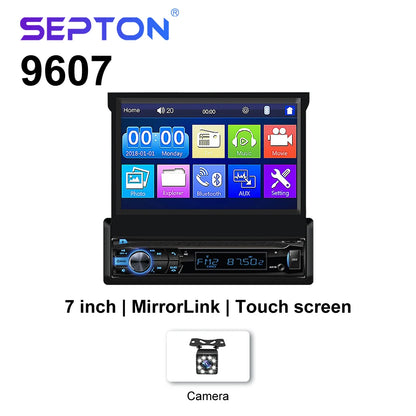 SEPTON Car Radio Stereo Audio for Universal 1 DIN Automatically Retractable MP5 Multimedia Video Player BT/FM Car Radio Automotive