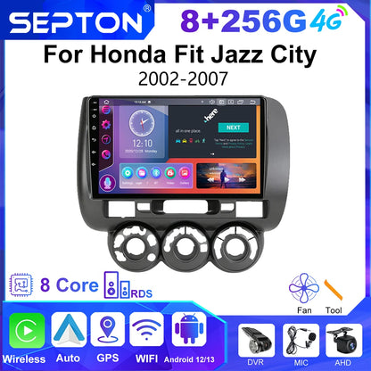 SEPTON Car Radio Stereo Audio for Honda Fit Jazz City 2002-2007