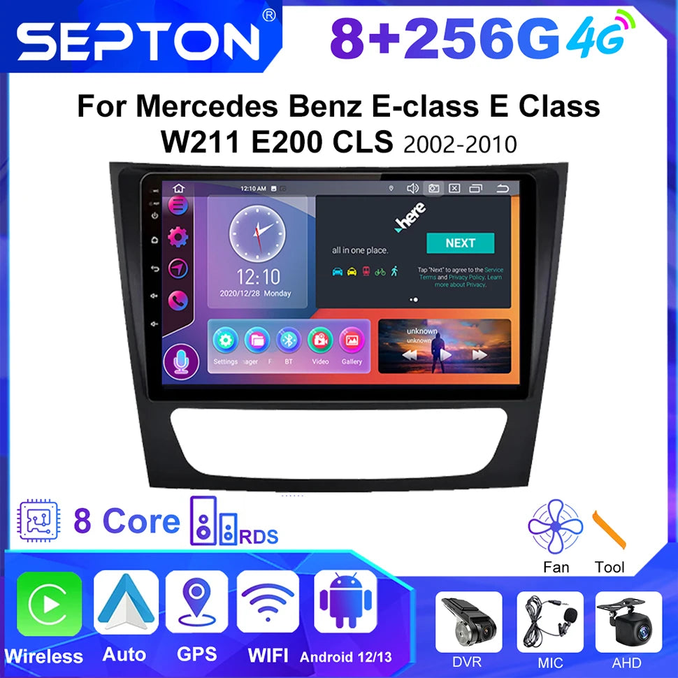 SEPTON Car Radio Stereo Audio for Mercedes Benz E-class E Class W211 E200 CLS 2002-2010