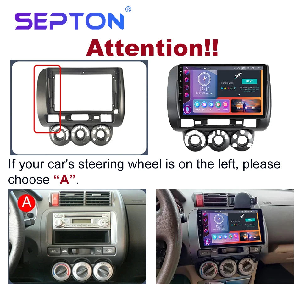 SEPTON Car Radio Stereo Audio for Honda Fit Jazz City 2002-2007